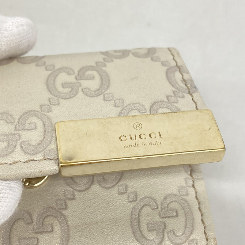 【6gd4031】グッチ キーケース グッチシマ 268833 レザー ベージュ ゴールド金具【中古】メンズ レディース ユニセックス