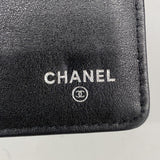 【6gd4033】シャネル 三つ折り長財布 ブリリアント パテントレザー ブラック シルバー金具【中古】レディース