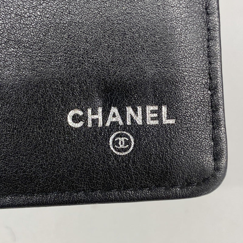 【6gd4033】シャネル 三つ折り長財布 ブリリアント パテントレザー ブラック シルバー金具【中古】レディース