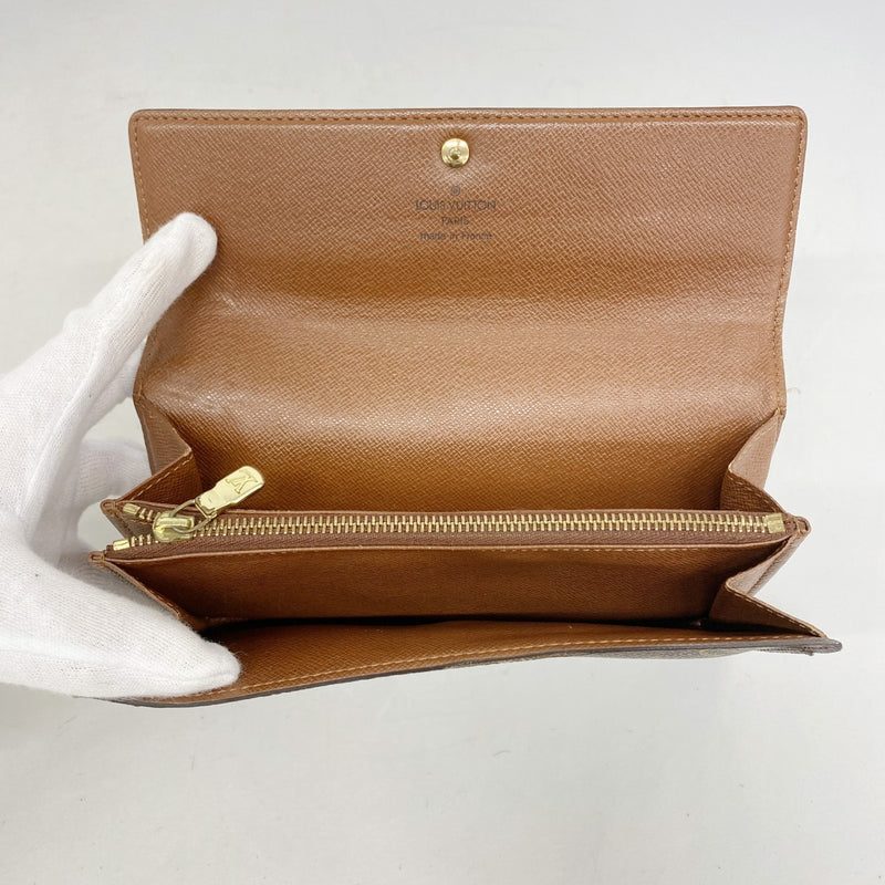 【6gd4039】ルイヴィトン 長財布 モノグラム ポシェットポルトモネクレディ M61725 ブラウン【中古】レディース