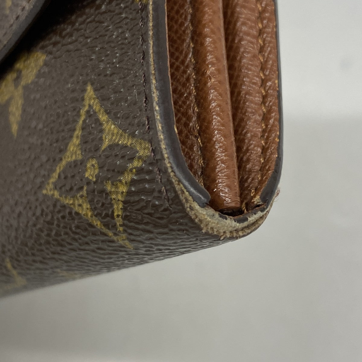 【6gd4039】ルイヴィトン 長財布 モノグラム ポシェットポルトモネクレディ M61725 ブラウン【中古】レディース