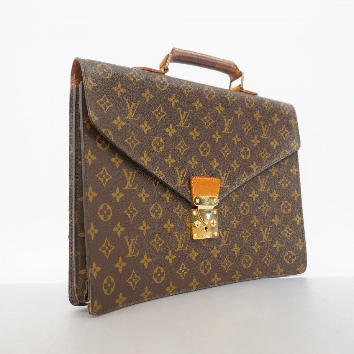 【6gd4047】ルイヴィトン ビジネスバッグ モノグラム セルヴィエットコンセイエ M53331 ブラウン【中古】メンズ