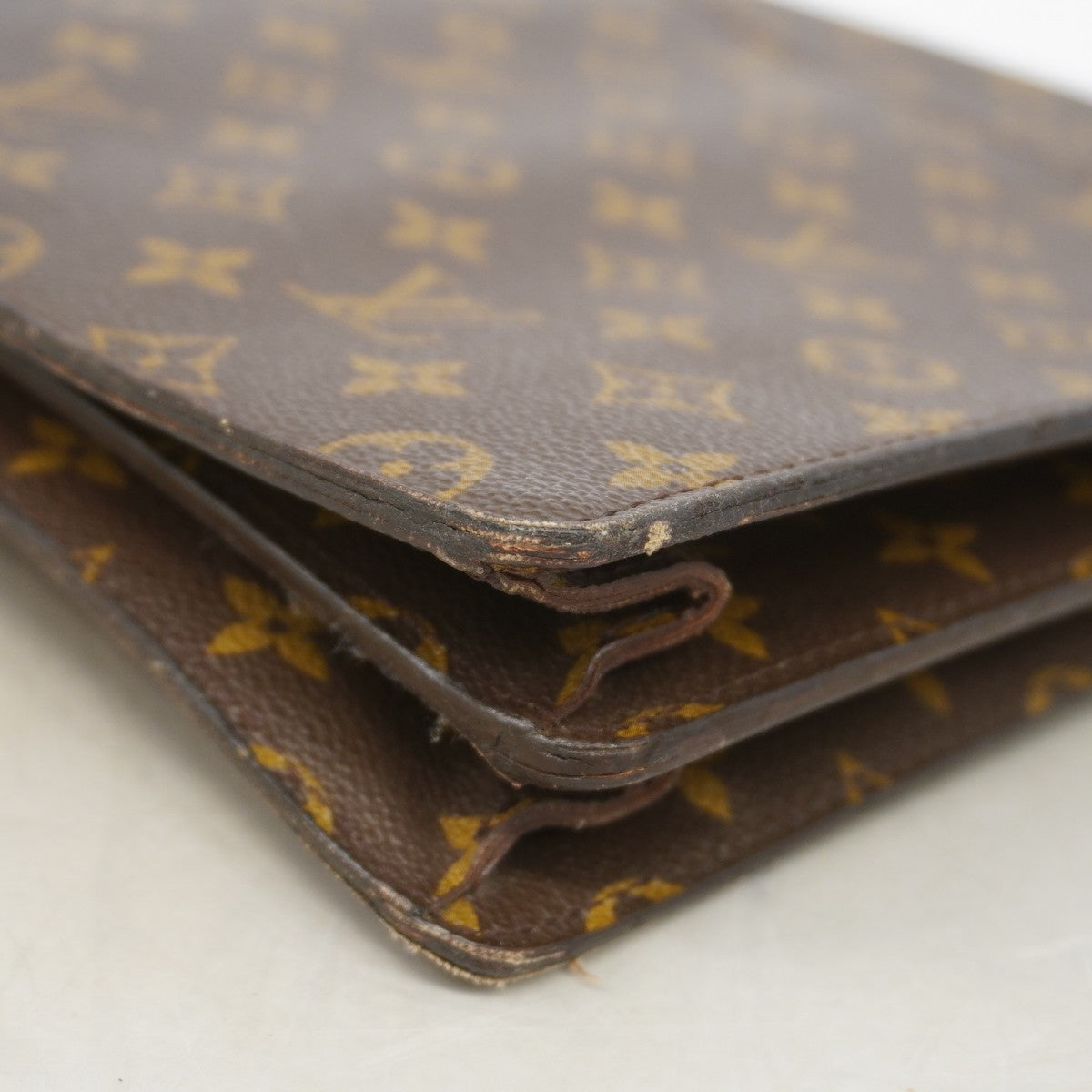 【6gd4047】ルイヴィトン ビジネスバッグ モノグラム セルヴィエットコンセイエ M53331 ブラウン【中古】メンズ