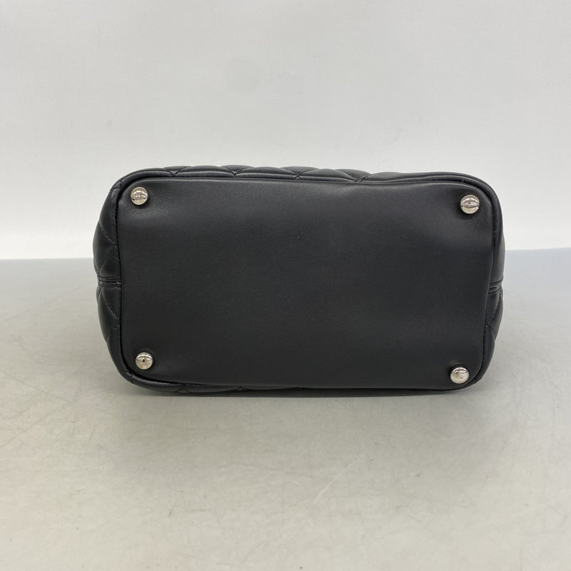 【6gd4057-k】シャネル トートバッグ カンボン ラムスキン ブラック シルバー金具【中古】レディース