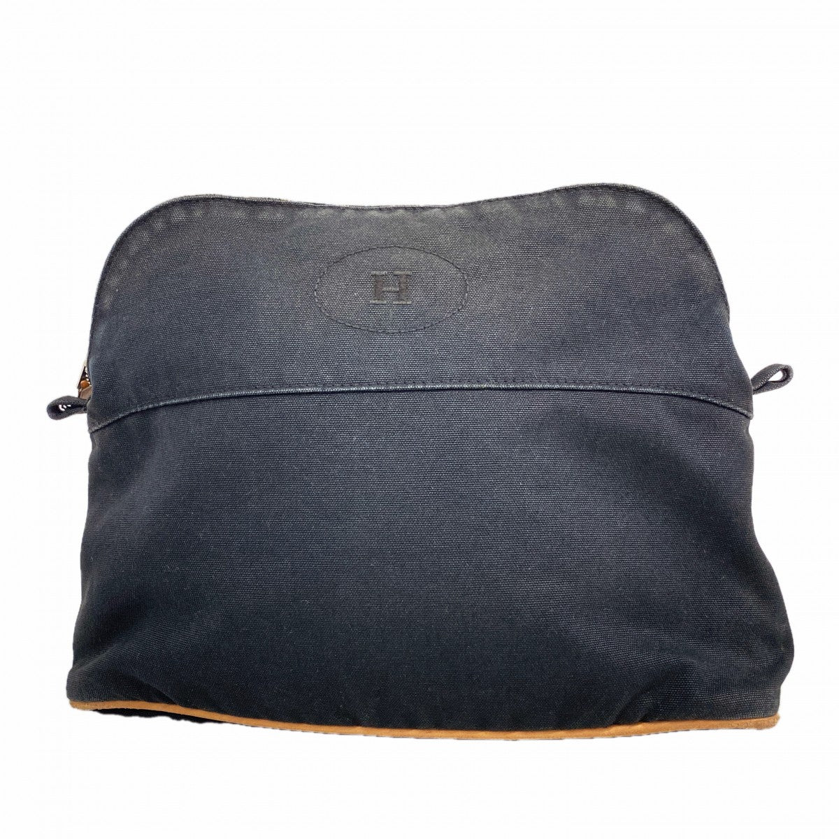 【6gd4067】エルメス ポーチ ボリードポーチ キャンバス ブラック シルバー金具【中古】レディース
