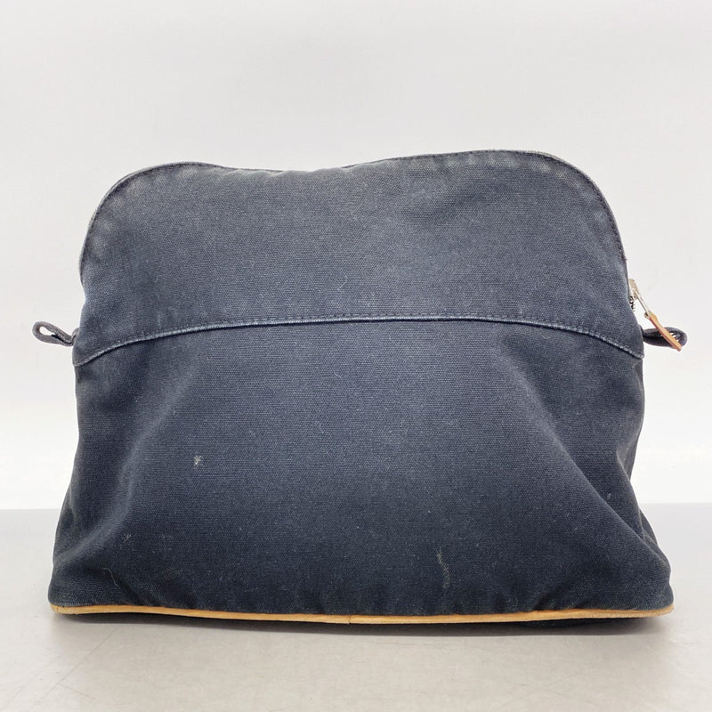 【6gd4067】エルメス ポーチ ボリードポーチ キャンバス ブラック シルバー金具【中古】レディース