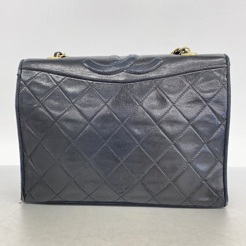 【6gd4068】シャネル ショルダーバッグ マトラッセ チェーンショルダー ラムスキン ブラック ゴールド金具【中古】レディース