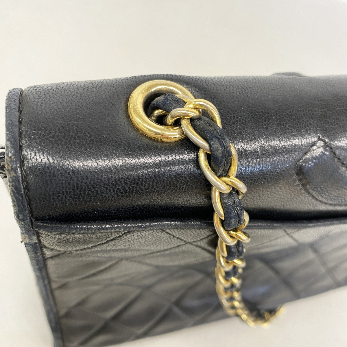 【6gd4068】シャネル ショルダーバッグ マトラッセ チェーンショルダー ラムスキン ブラック ゴールド金具【中古】レディース