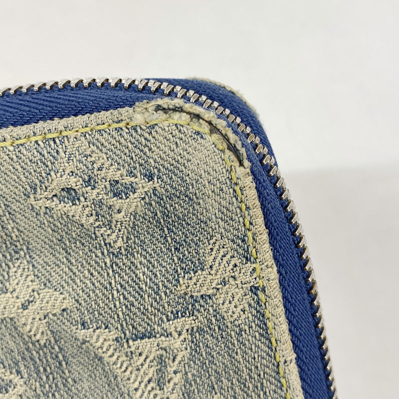 【6gd4074】ルイヴィトン 財布 モノグラム・デニム ジッピーミニ M95342 ブルー【中古】レディース