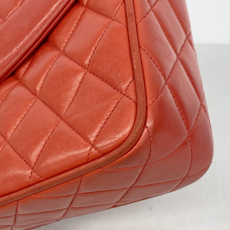 【6gd4076】シャネル ショルダーバッグ マトラッセ フリンジ付きチェーンショルダー ラムスキン レッド ゴールド金具【中古】レディース