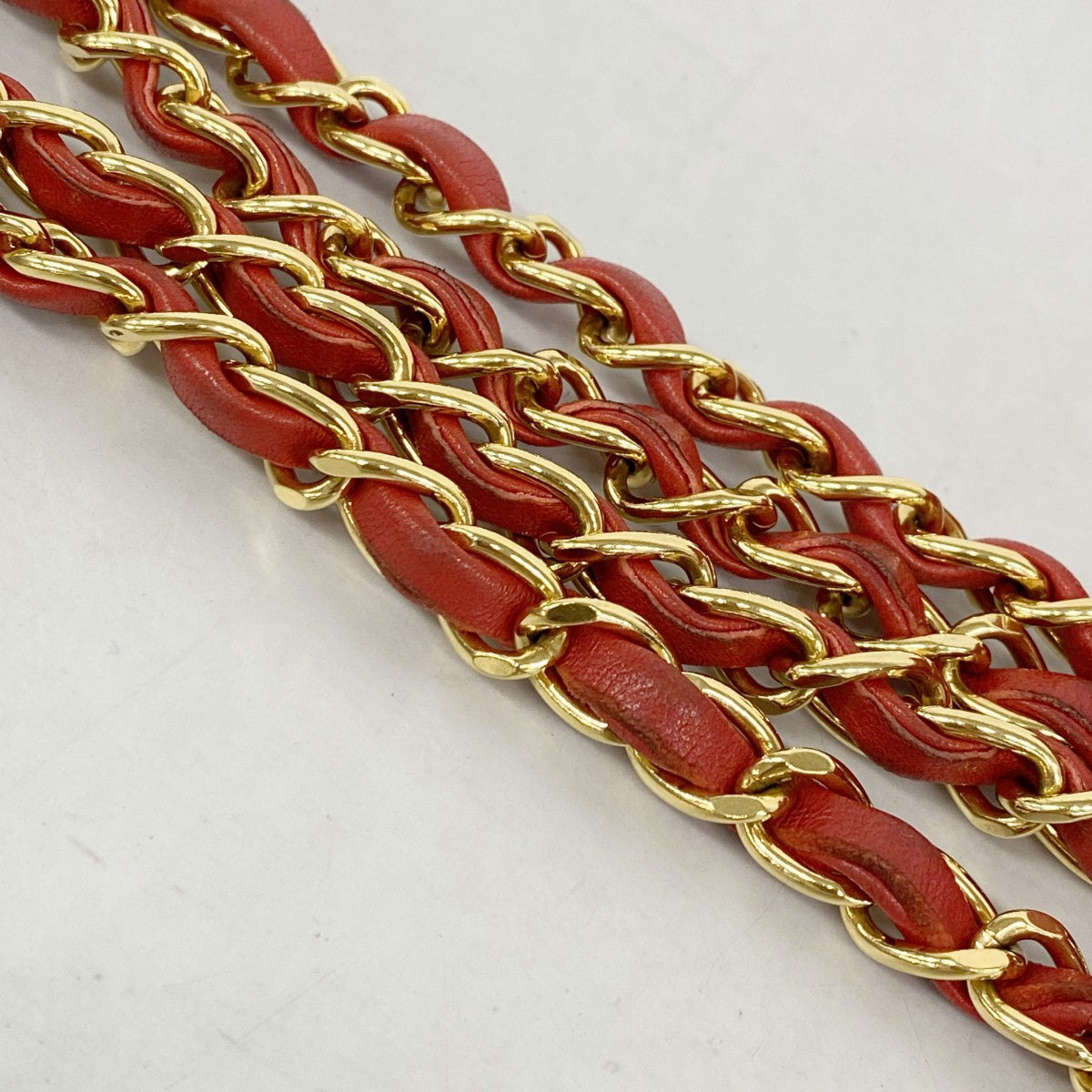 【6gd4076】シャネル ショルダーバッグ マトラッセ フリンジ付きチェーンショルダー ラムスキン レッド ゴールド金具【中古】レディース