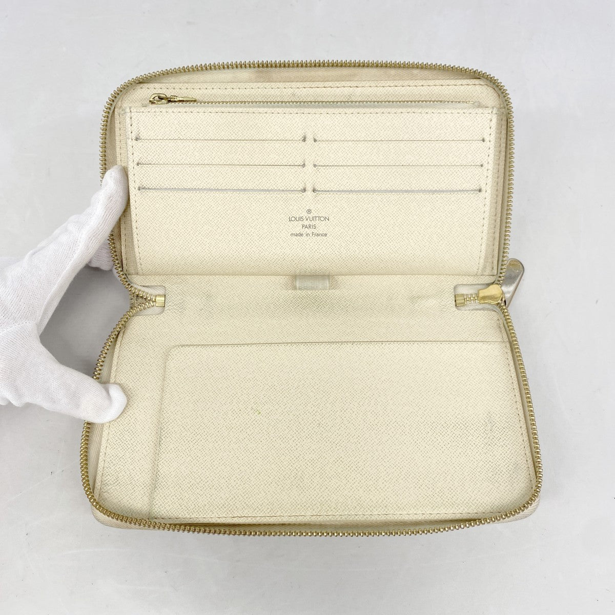 【6gd4084】ルイヴィトン 長財布 ダミエ・アズール ジッピーオーガナイザー N60012 ホワイト【中古】レディース