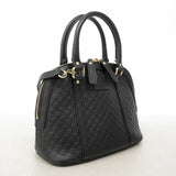 【6gd4086-k】グッチ ハンドバッグ マイクログッチシマ 449654 レザー ブラック シャンパンゴールド金具 2wayバッグ【中古】レディース