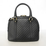 【6gd4086-k】グッチ ハンドバッグ マイクログッチシマ 449654 レザー ブラック シャンパンゴールド金具 2wayバッグ【中古】レディース