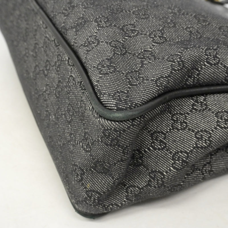 【6gd4087-k】グッチ トートバッグ 92731 デニム グレー ゴールド金具【中古】レディース