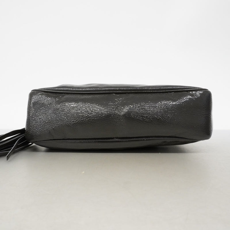 【6gd4089-k】グッチ ショルダーバッグ ソーホー 308983 エナメル ネイビー シャンパンゴールド金具【中古】レディース