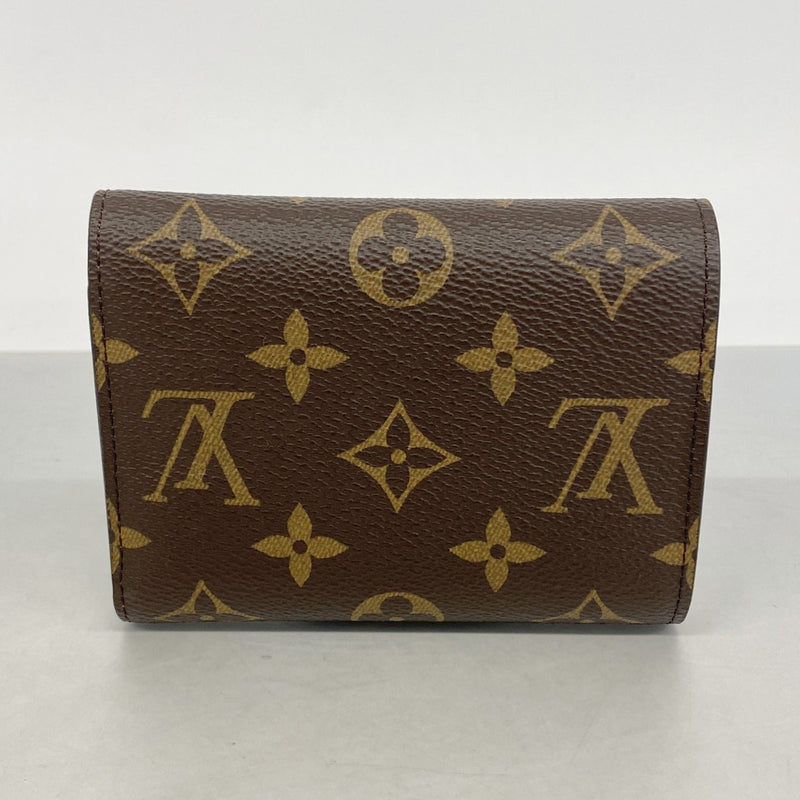 【6gd4108】ルイヴィトン 三つ折り財布 モノグラム ポルトフォイユヴィクトリーヌ M62472 ブラウン【中古】レディース