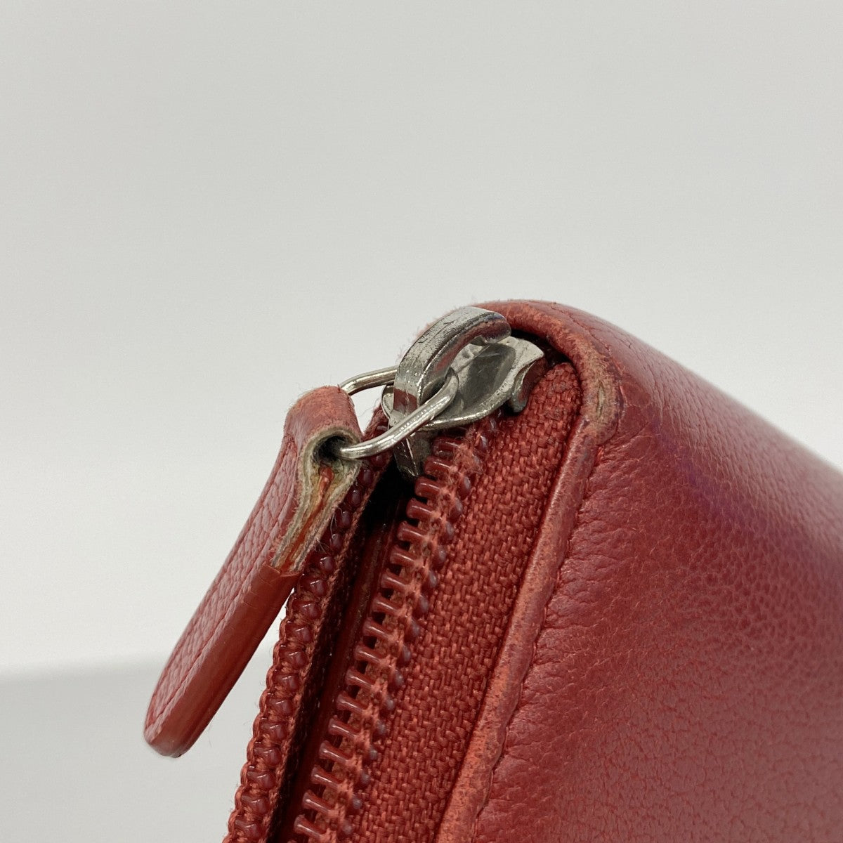 【6gd4110】シャネル 長財布 カメリア レザー レッド シルバー金具【中古】レディース