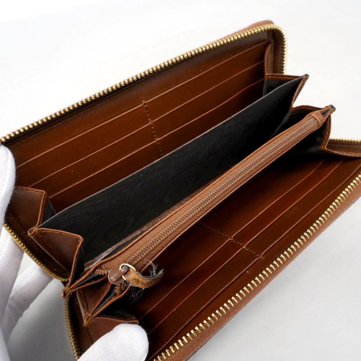 【6gd4127-k】グッチ 長財布 GGスプリーム 410102 PVC ブラウン ゴールド金具【中古】レディース