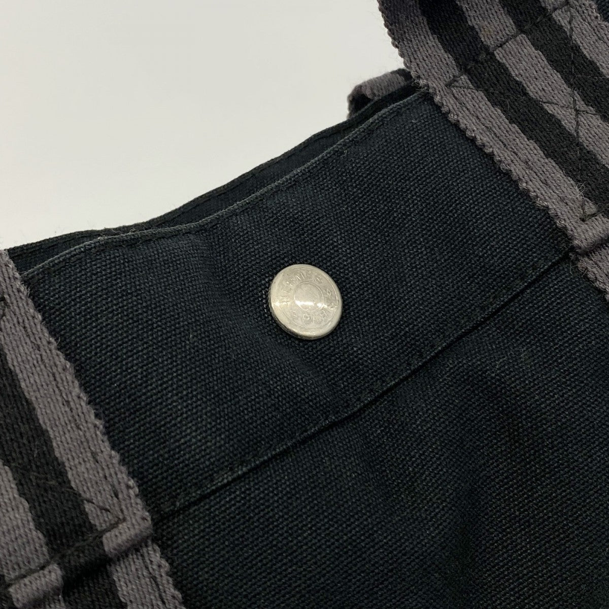 【6gd4128-k】エルメス トートバッグ フールトゥMM キャンバス ブラック シルバー金具【中古】メンズ レディース ユニセックス
