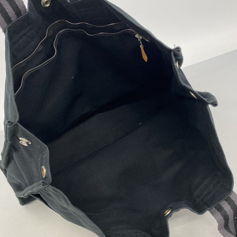 【6gd4128-k】エルメス トートバッグ フールトゥMM キャンバス ブラック シルバー金具【中古】メンズ レディース ユニセックス