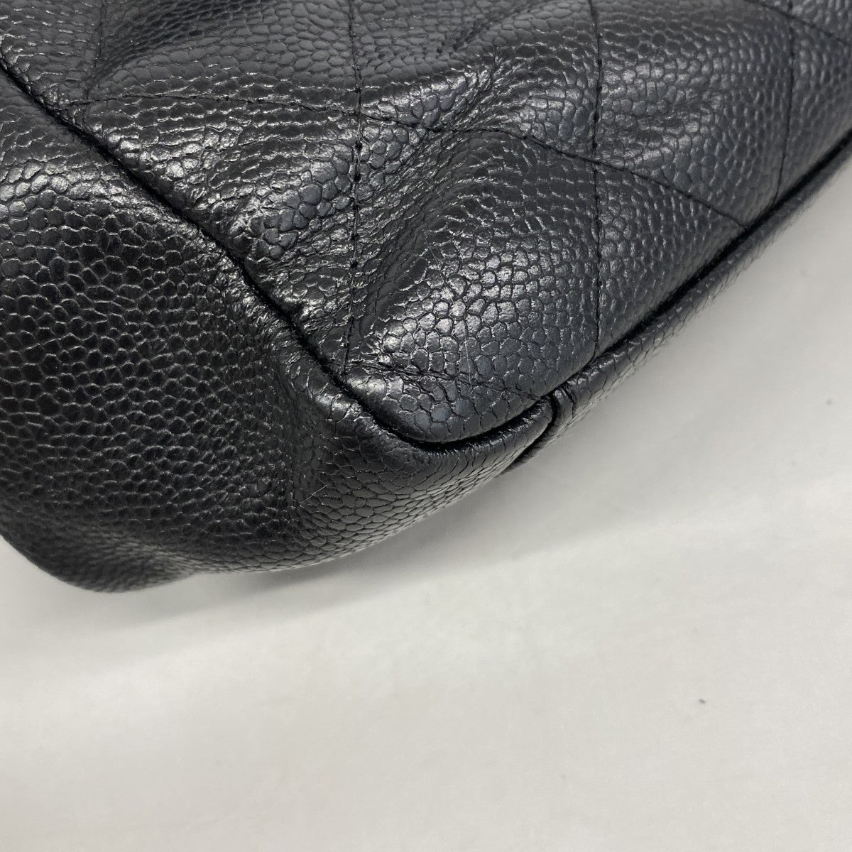 【6gd4129-k】シャネル トートバッグ マトラッセ チェーンショルダー キャビアスキン ブラック ゴールド金具【中古】レディース