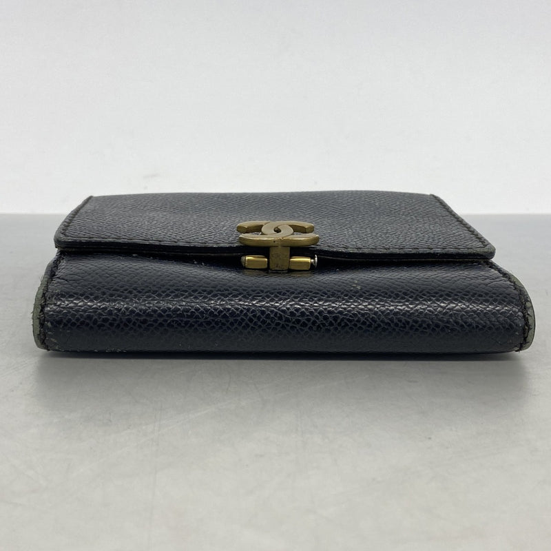 【6gd4130-k】シャネル 財布 キャビアスキン ブラック ゴールド金具【中古】レディース