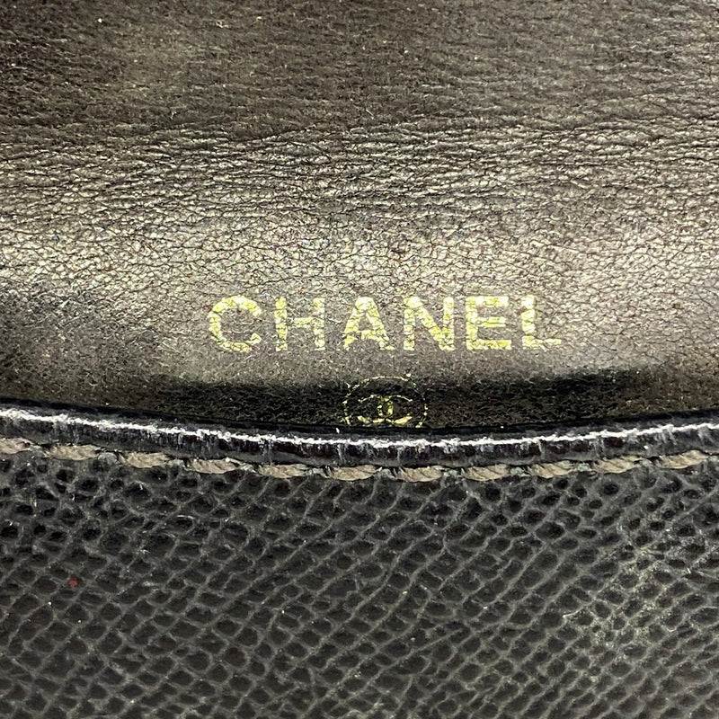 【6gd4130-k】シャネル 財布 キャビアスキン ブラック ゴールド金具【中古】レディース