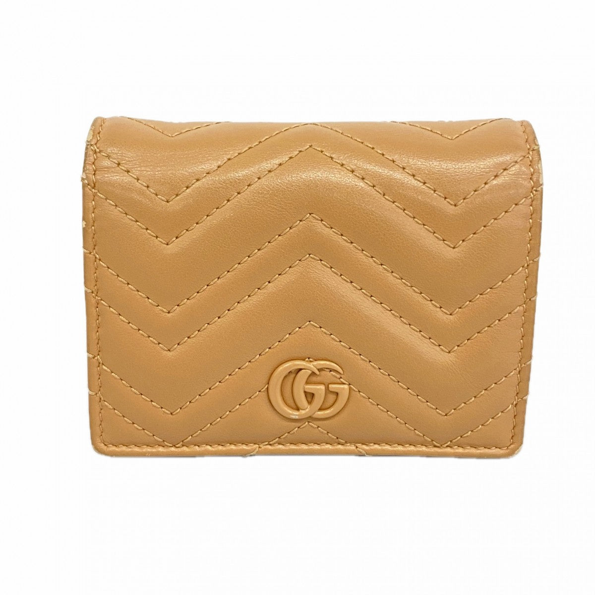 【6gd4134-k】グッチ 財布 GGマーモント 466492 レザー ブラウン シルバー金具【中古】レディース