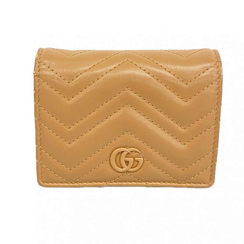 【6gd4134-k】グッチ 財布 GGマーモント 466492 レザー ブラウン シルバー金具【中古】レディース