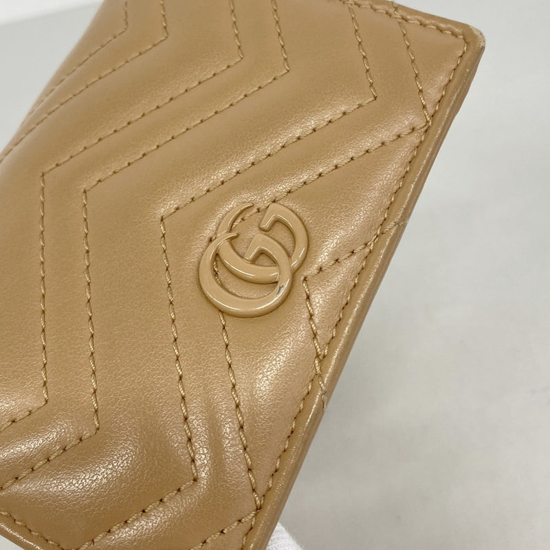 【6gd4134-k】グッチ 財布 GGマーモント 466492 レザー ブラウン シルバー金具【中古】レディース