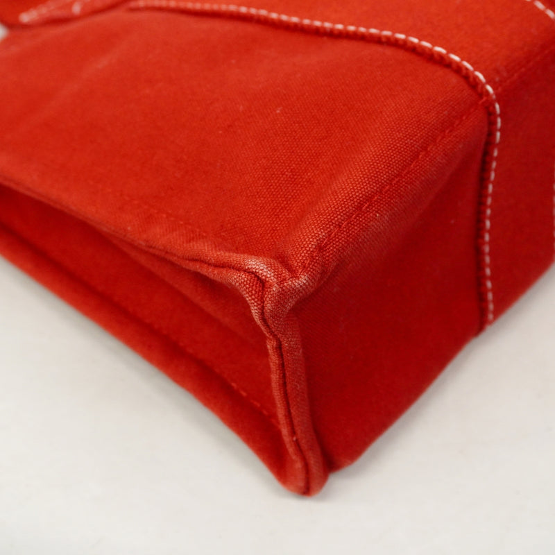【6gd4155】エルメス トートバッグ ドーヴィルPM キャンバス レッド シルバー金具【中古】レディース