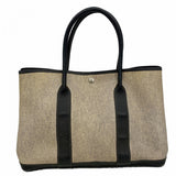 【6gd4176】エルメス トートバッグ ガーデンパーティPM トワルアッシュ ブラック シルバー金具 D刻印【中古】レディース