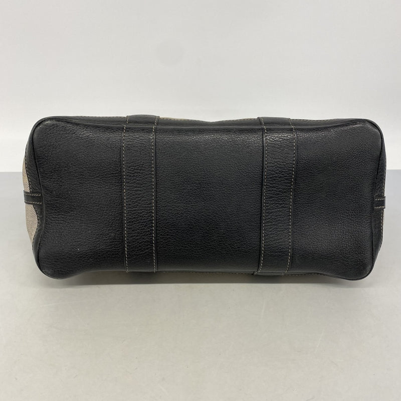 【6gd4176】エルメス トートバッグ ガーデンパーティPM トワルアッシュ ブラック シルバー金具 D刻印【中古】レディース