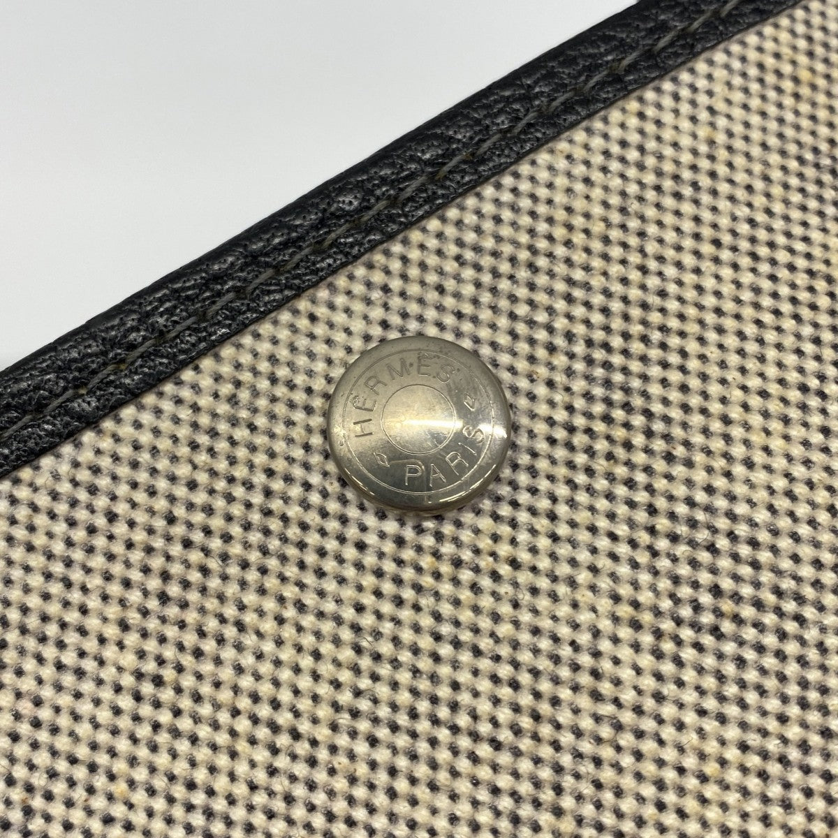 【6gd4176】エルメス トートバッグ ガーデンパーティPM トワルアッシュ ブラック シルバー金具 D刻印【中古】レディース