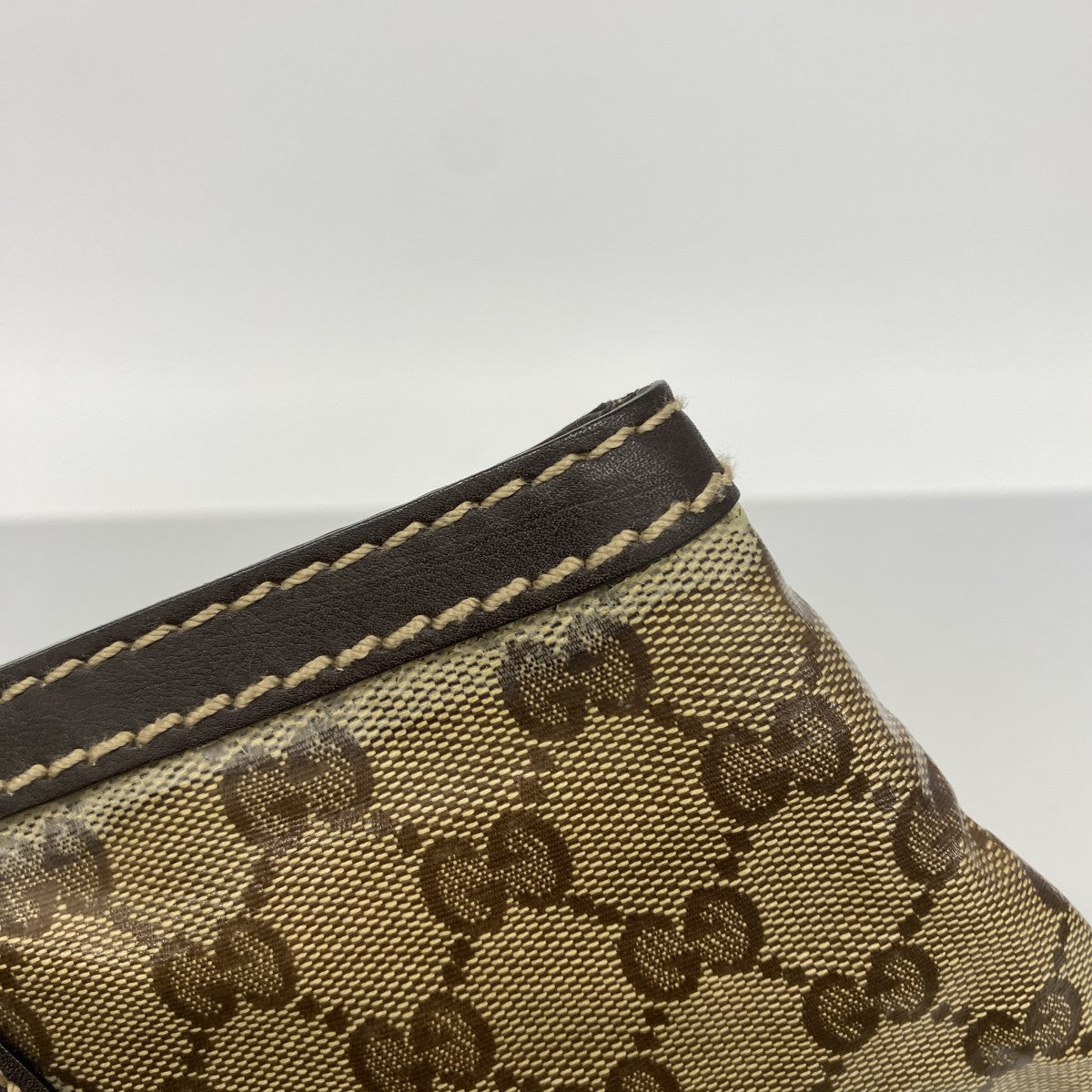 【6gd4177】グッチ トートバッグ GGクリスタル 223963 コーティングキャンバス ベージュ ブラウン シャンパンゴールド金具【中古】レディース