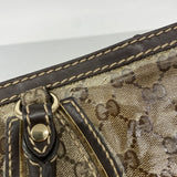 【6gd4177】グッチ トートバッグ GGクリスタル 223963 コーティングキャンバス ベージュ ブラウン シャンパンゴールド金具【中古】レディース