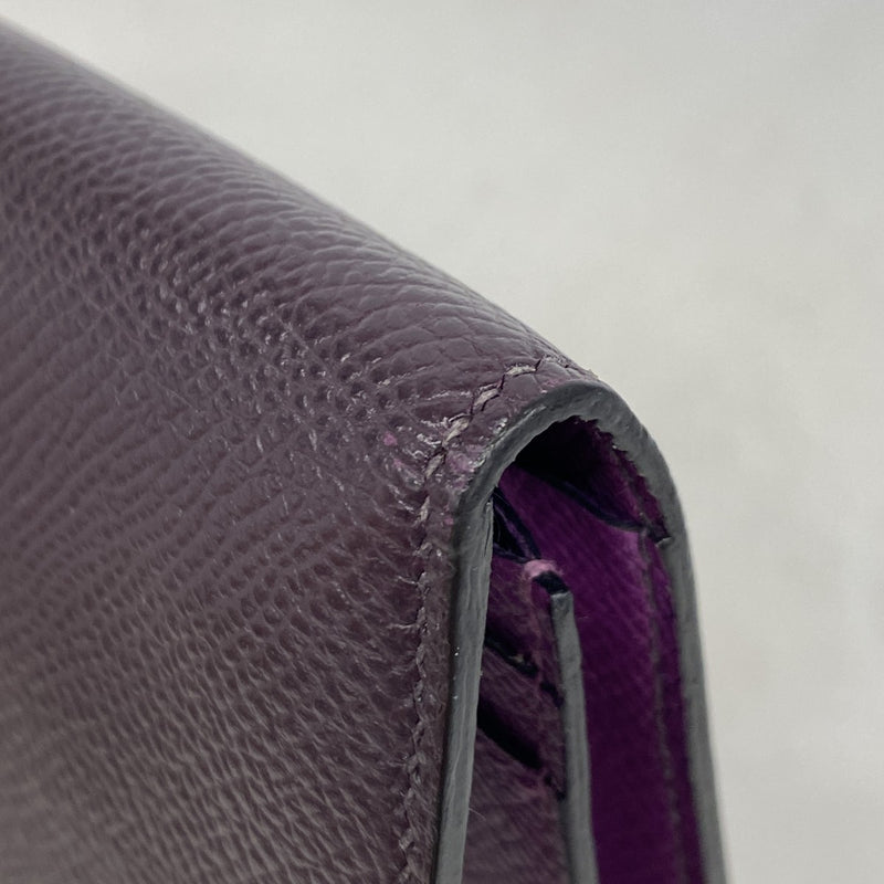 【6gd4210】エルメス 長財布 ベアンスフレヴェルソ ヴォーエプソン レザン/アネモネ ゴールド金具 Y刻印【中古】レディース