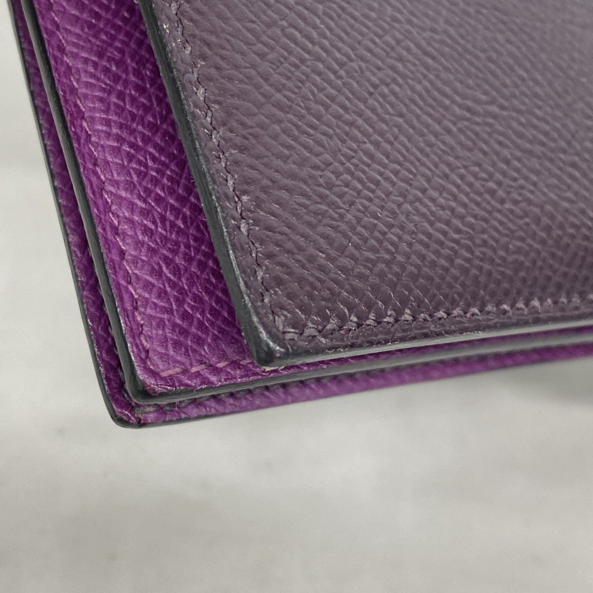 【6gd4210】エルメス 長財布 ベアンスフレヴェルソ ヴォーエプソン レザン/アネモネ ゴールド金具 Y刻印【中古】レディース