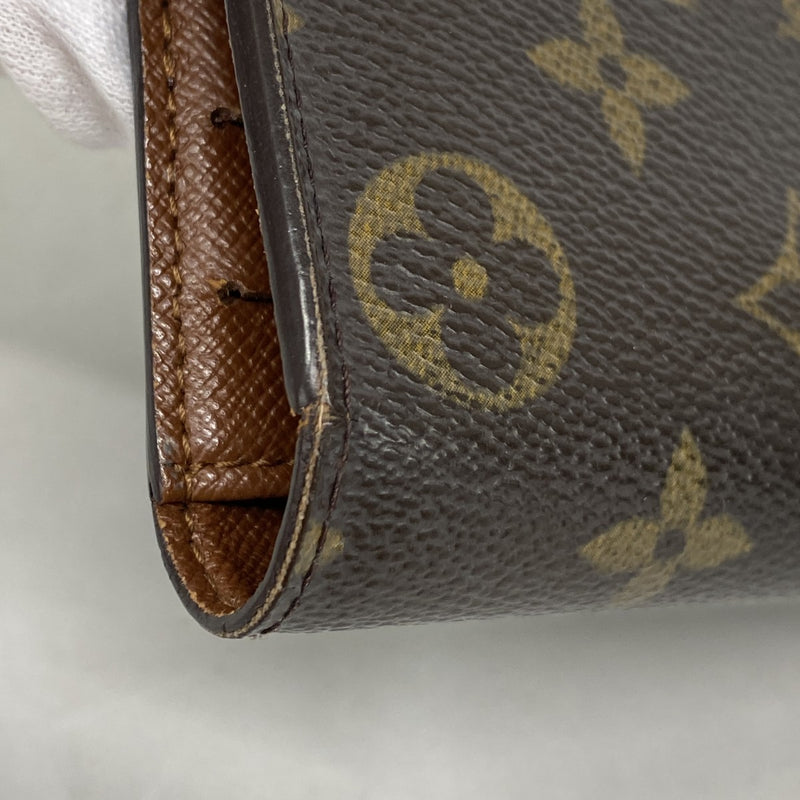 【6gd4228】ルイヴィトン 三つ折り長財布 モノグラム ポルトフォイユインターナショナル M61215 ブラウン【中古】レディース