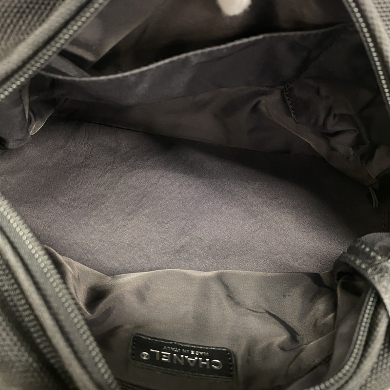 【6gd4234】シャネル ショルダーバッグ パリビアリッツ キャンバス ブラック シルバー金具【中古】レディース