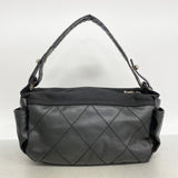 【6gd4234】シャネル ショルダーバッグ パリビアリッツ キャンバス ブラック シルバー金具【中古】レディース