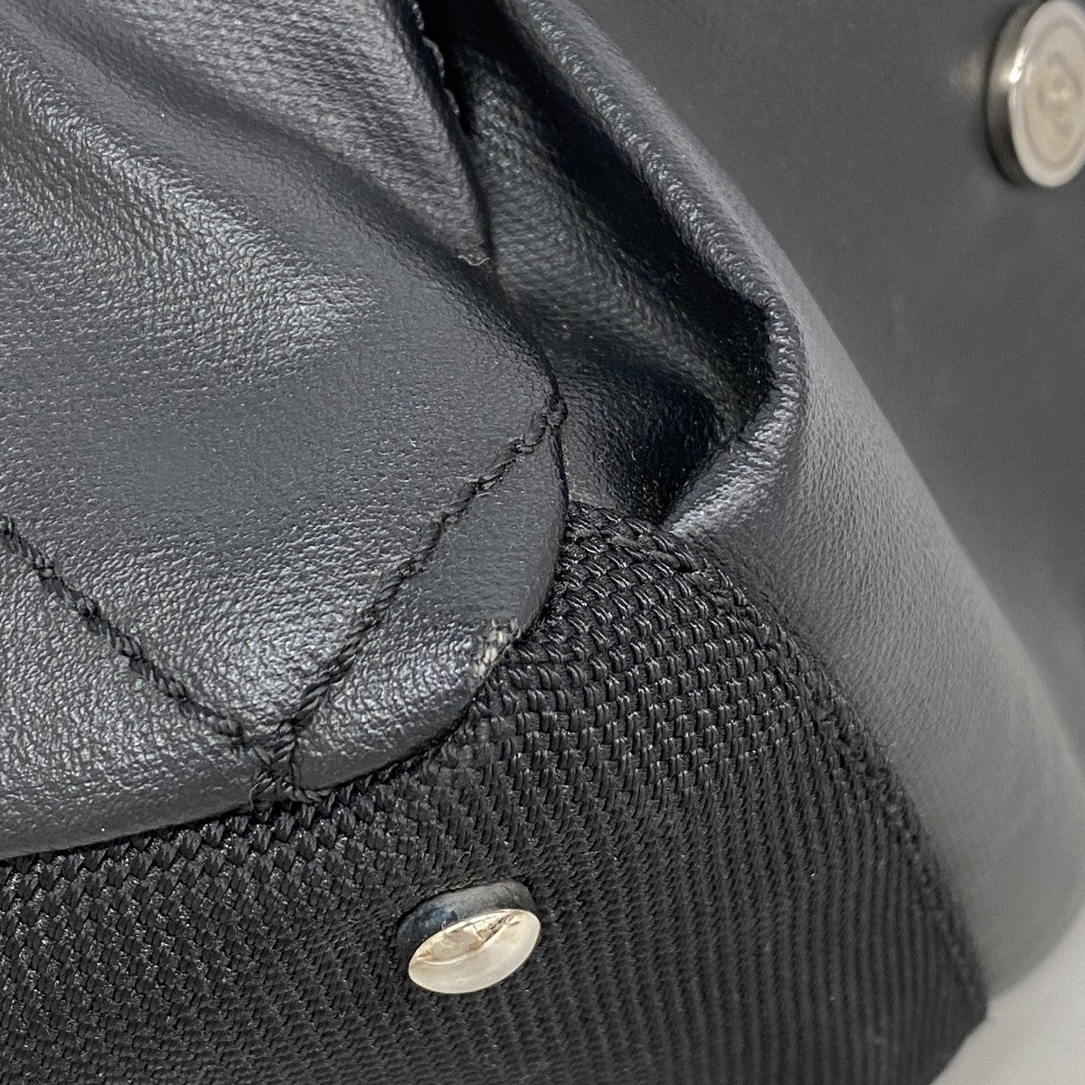 【6gd4234】シャネル ショルダーバッグ パリビアリッツ キャンバス ブラック シルバー金具【中古】レディース