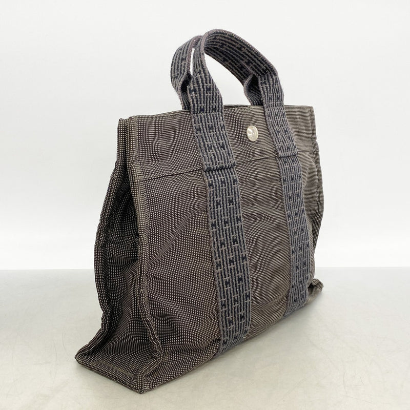 【6gd4236】エルメス ハンドバッグ エールラインPM キャンバス グレー シルバー金具【中古】レディース
