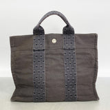 【6gd4236】エルメス ハンドバッグ エールラインPM キャンバス グレー シルバー金具【中古】レディース