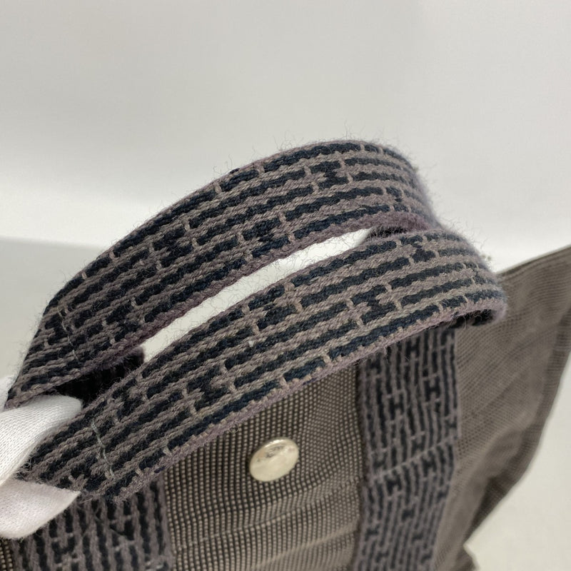 【6gd4236】エルメス ハンドバッグ エールラインPM キャンバス グレー シルバー金具【中古】レディース