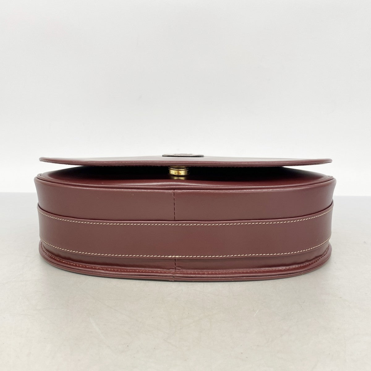【6gd4242】カルティエ ショルダーバッグ マスト レザー ボルドー ゴールド金具【中古】レディース