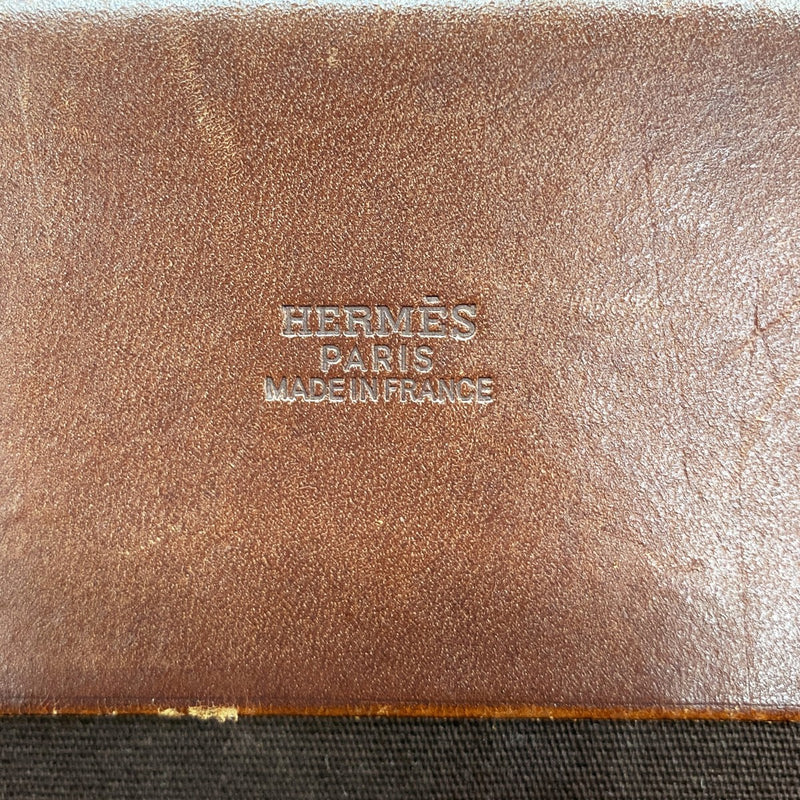 【6gd4243】エルメス トートバッグ エールバックカバスMM トワルオフィシエ ブラウン ゴールド金具 □F刻印【中古】メンズ レディース ユニセックス