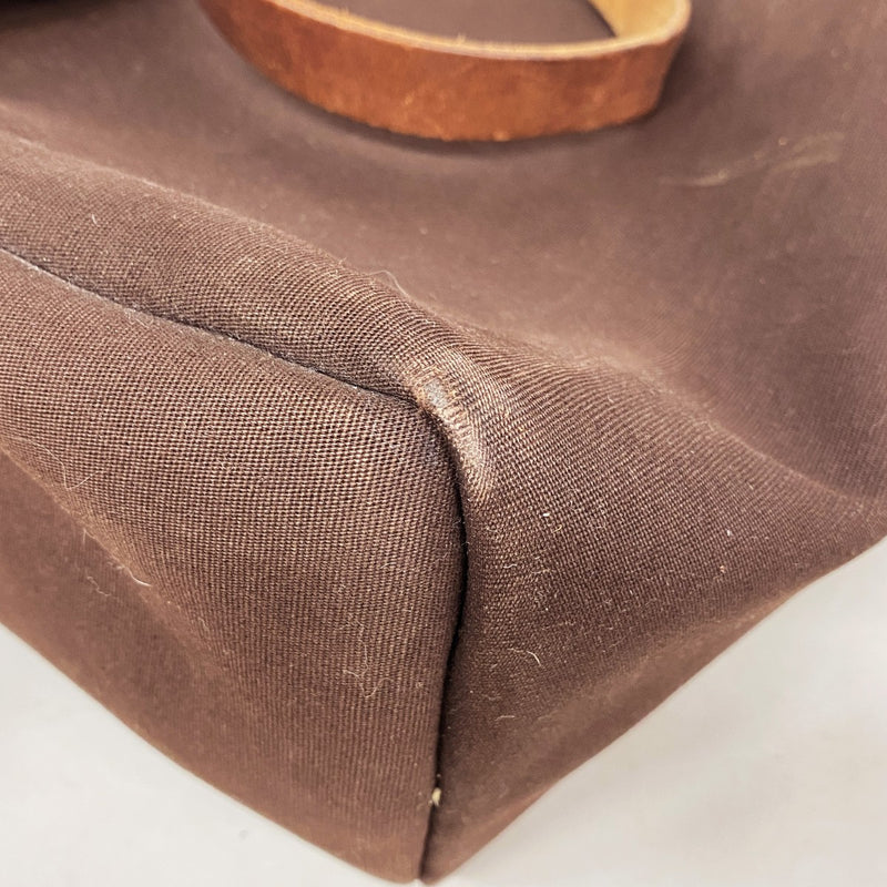 【6gd4243】エルメス トートバッグ エールバックカバスMM トワルオフィシエ ブラウン ゴールド金具 □F刻印【中古】メンズ レディース ユニセックス