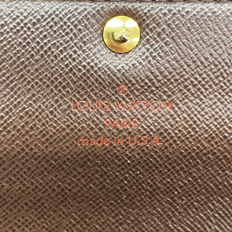【6gd4251】ルイヴィトン 長財布 ダミエ ポルトフォイユサラ N61734 エベヌ【中古】レディース